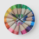 Colored Pencils Clock at Zazzle