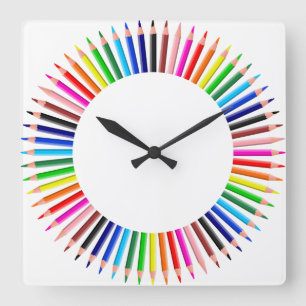 Colored pencils clock