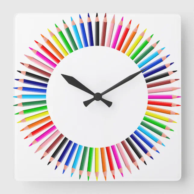 Colored pencils clock Zazzle