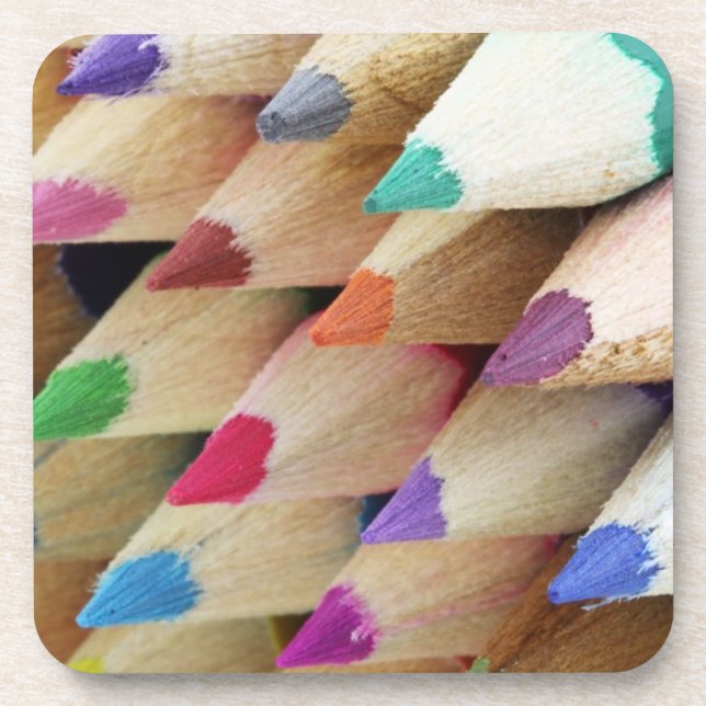 Colored Pencils Cork Coasters (Front)
