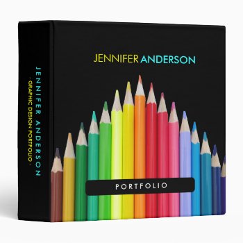 Colored Pencils Crayons Portfolio Binder by BluePlanet at Zazzle