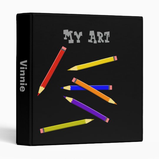 Colored Pencils Custom School or Art Template Binder