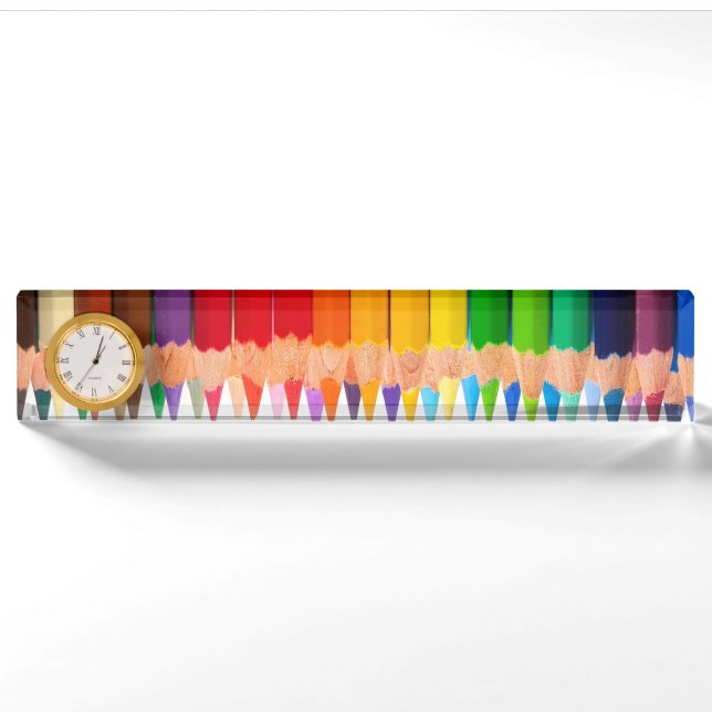 Colored pencils desk name plate (Front)