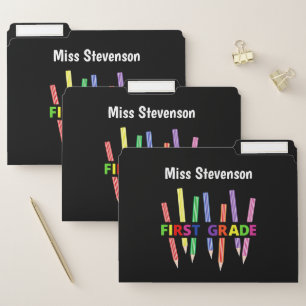 Colored Pencils First Grade File Folder