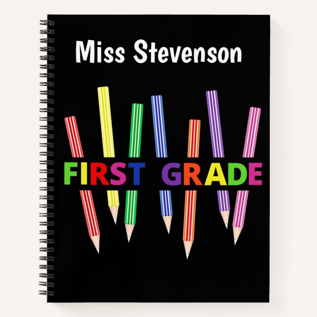 Colored Pencils First Grade Notebook (Front)