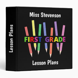 Colored Pencils First Grade Teacher Binder