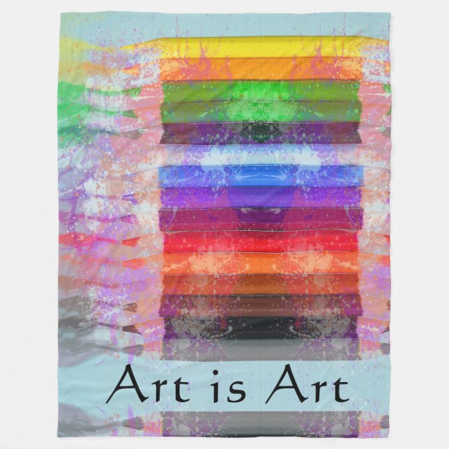 Colored Pencils Fleece Blanket (Front)