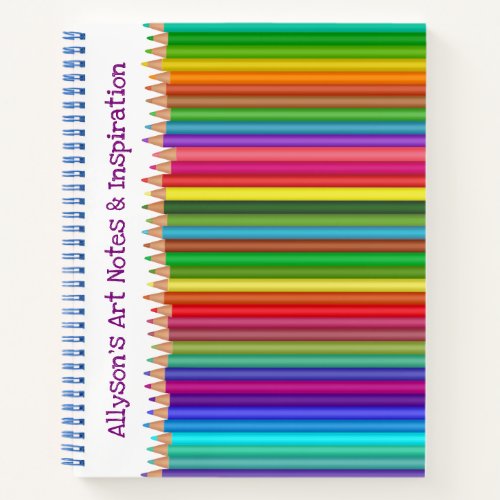 Colored Pencils Happy Bright Fun Kids Monogram Notebook