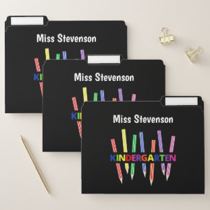 Colored Pencils Kindergarten File Folder