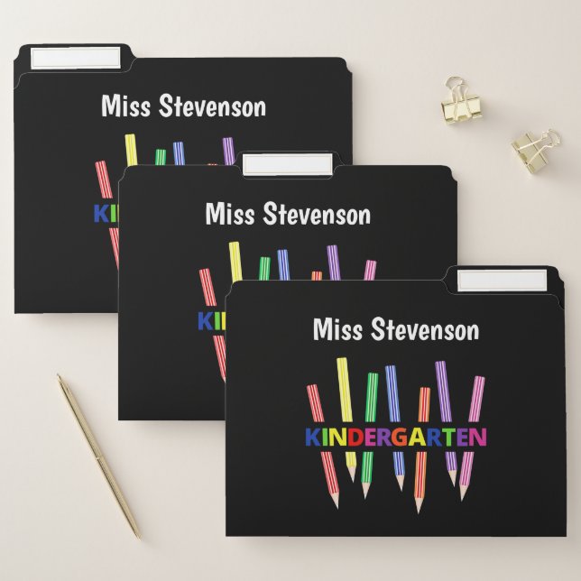Colored Pencils Kindergarten File Folder (Set)