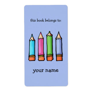 Colored Pencils lavender Bookplate