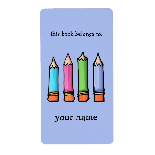 Colored Pencils lavender Bookplate (Front)