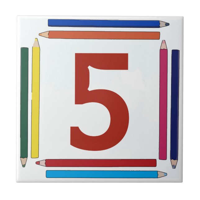 Colored Pencils Letter &  House Number Tiles (Front)