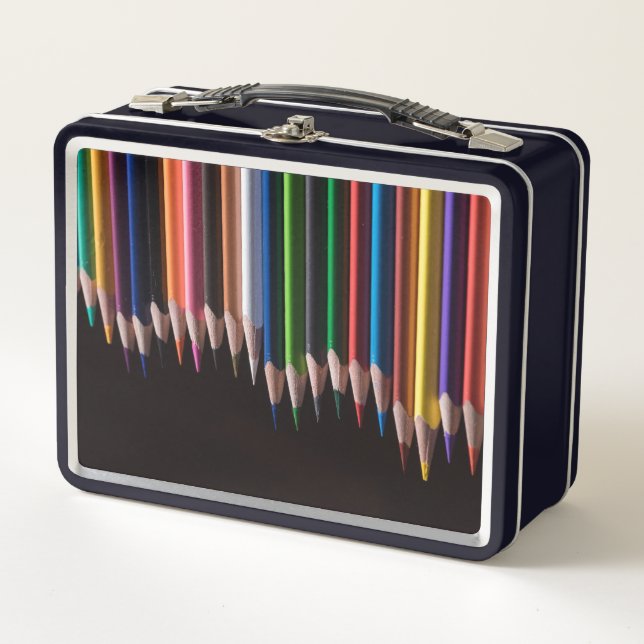 Colored Pencils Metal Lunch Box (Front)