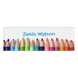 Colored Pencils Name Tag