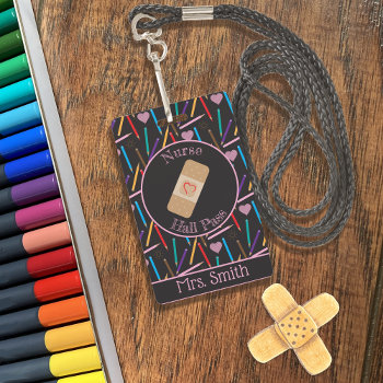 Colored Pencils Nurse Hall Pass Badge by ArianeC at Zazzle
