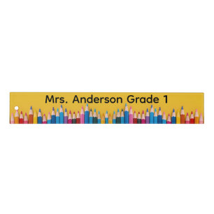 Colored Pencils on School Bus Yellow Personalize  Ruler