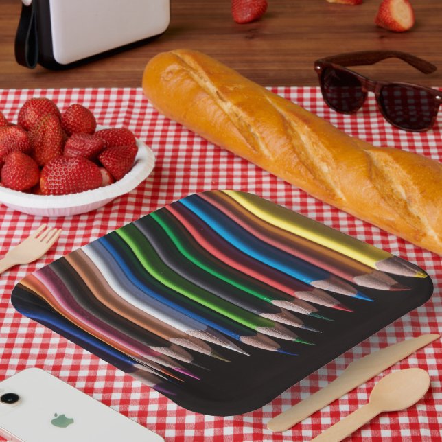 Colored Pencils Paper Plates (Picnic)