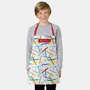 Colored Pencils Pattern Kids Apron