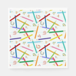 Colored Pencils Pattern Napkins