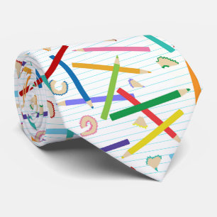 Colored Pencils Pattern Neck Tie