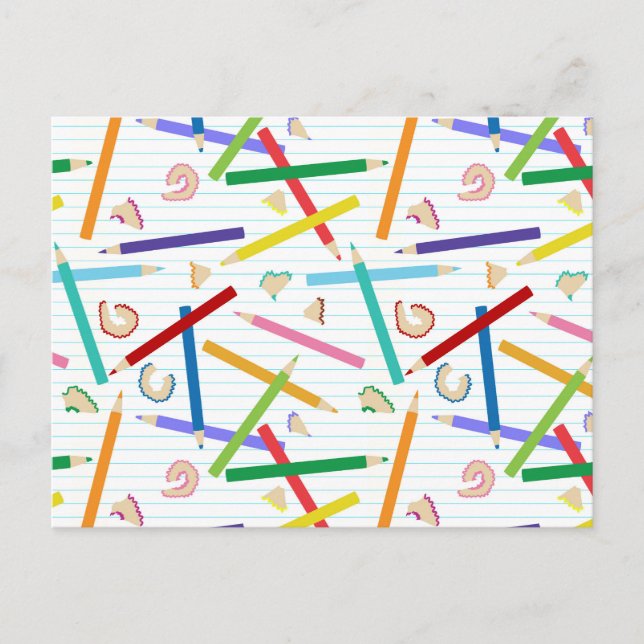 Colored Pencils Pattern Postcard (Front)