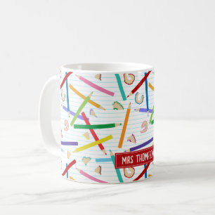 Colored Pencils Pattern Teacher Appreciation Gift Coffee Mug