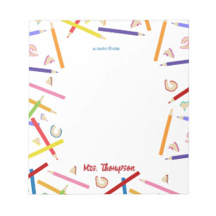 Colored Pencils Pattern Teacher Appreciation Gift Notepad