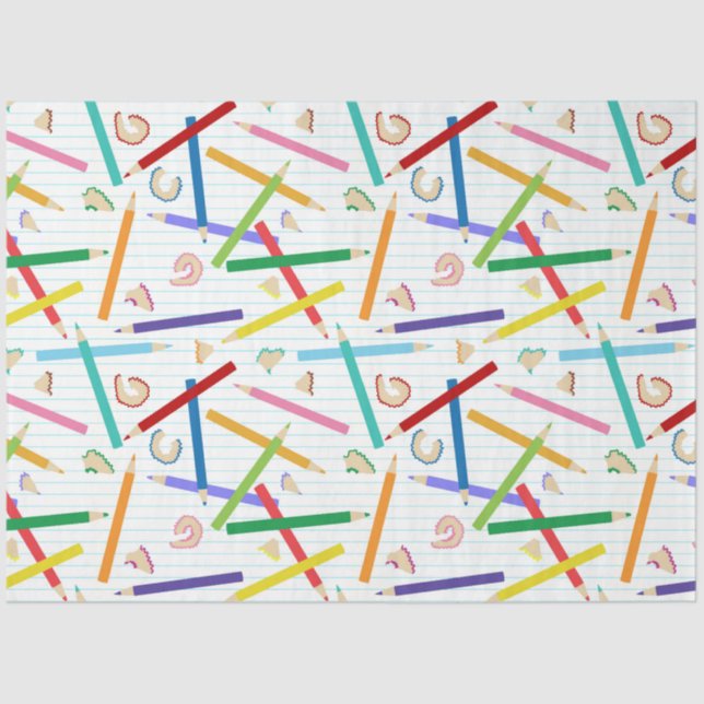 Colored Pencils Pattern Tissue Paper (Front)