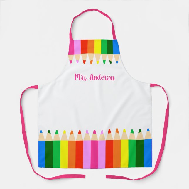 Colored Pencils Personalize Apron (Front)