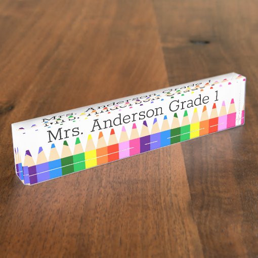 Colored Pencils Personalize Desk Name Plate | Zazzle