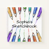 Colored Pencils Drawing Notebook, Zazzle