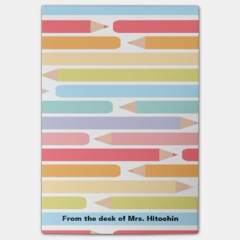 Colored Pencils Personalized Teacher Appreciation Post-it Notes by adams_apple at Zazzle