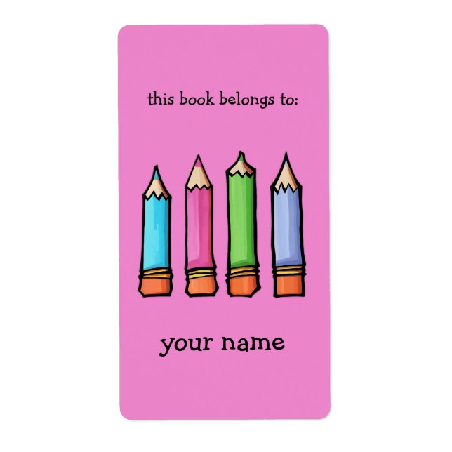 Colored Pencils pink Bookplate (Front)