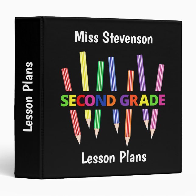 Colored Pencils Second Grade  Teacher Binder (Front/Spine)