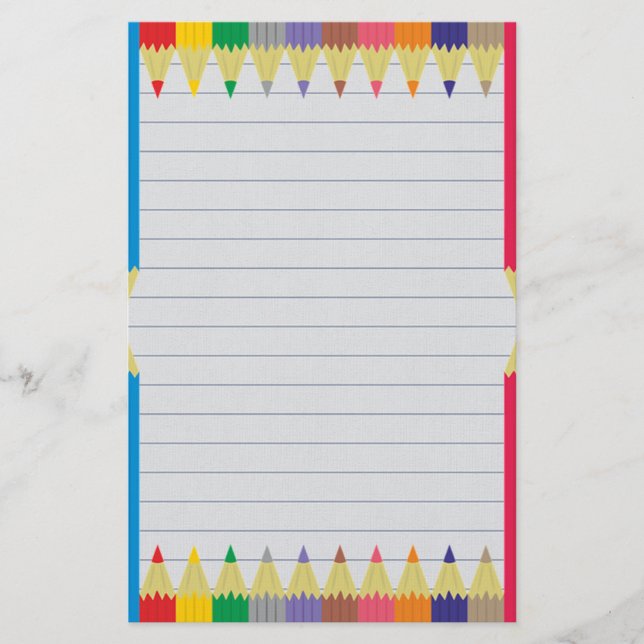 Colored Pencils Stationery (Front)
