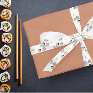 Colored Pencils Sushi With Chopsticks Satin Ribbon