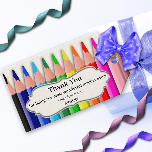 Colored Pencils Teacher Appreciation Gift Tags