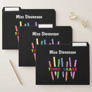 Colored Pencils Third Grade File Folder