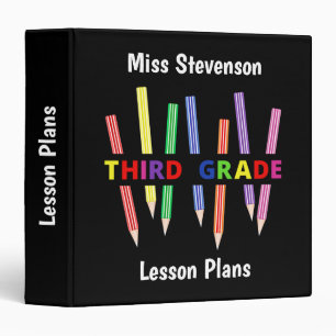 Colored Pencils Third Grade Teacher Binder