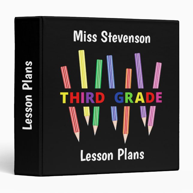 Colored Pencils Third Grade  Teacher Binder (Front/Spine)
