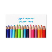 Colored Pencils Tutor Teacher Business Card