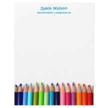 Colored Pencils Tutor Teacher Letterhead