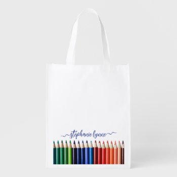 Colored Pencils With Name Tote Bag by CarriesCamera at Zazzle