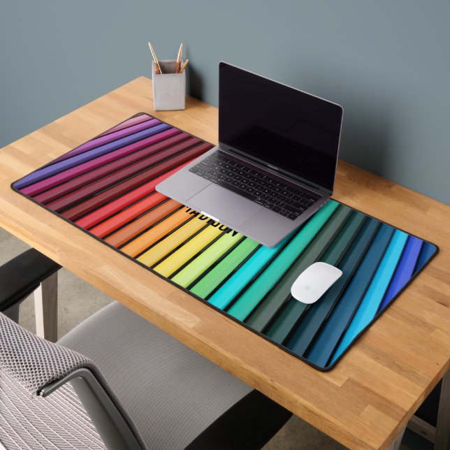 Colored pencils, your name, professional desk mat (Office 2)