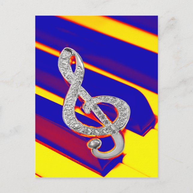 Colored Piano gclef Postcard (Front)
