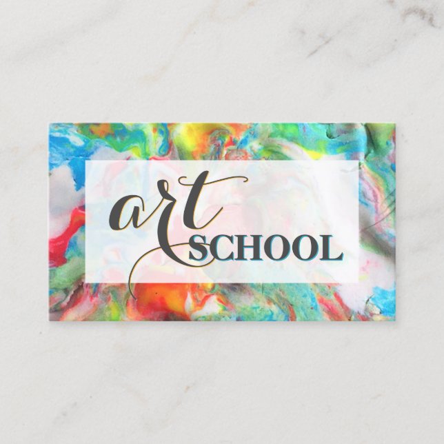 Colored Plasticine Art School - Art Teacher Card (Front)