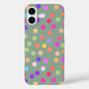 Colored Poka Dot iPhone 16 Plus Case