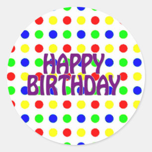 Colored Polka Dots Classic Round Sticker