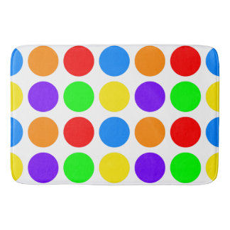 Colored Polka Dots Customizable Bath Mat